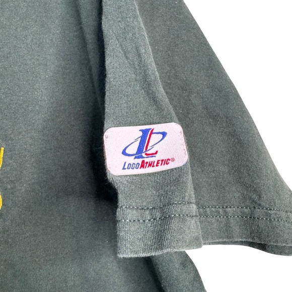 VTG 90s Logo Athletic Green Bay Packer Embroidered NFL Football T Shirt M - Picture 3 of 8